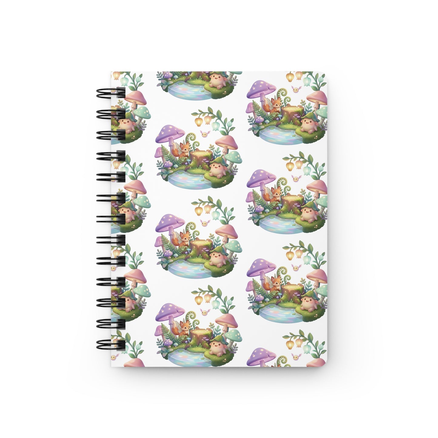Fairy Garden Spiral Journal — Mushroom Pond Notebook for Kids & Dreamers